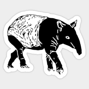 Malayan Tapir | Asian Tapir | Asian Wildlife | Malaysian Rainforest Wildlife | Southeast Asia Sticker